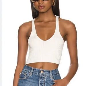 Intimately Free People Halter Ego Swit Ivory Cami Crop Tank Size XL
